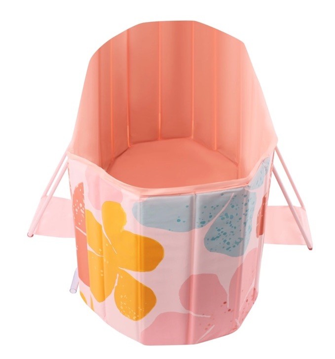 Pink Foldable Bathtub Portable Insulated Bathtub PVC Ice Bath Tub for Adult 1.2m