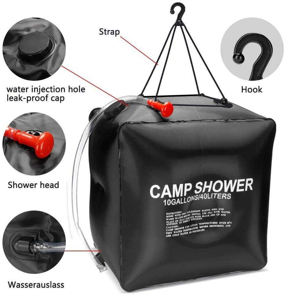 Portable Outdoor Shower - Camp Shower 10 Gallon Capacity