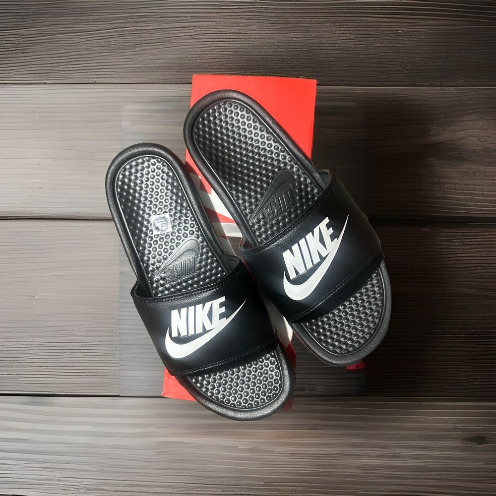 Nike Benassi Just Do It Mens Flip Flops - Size 9, Black