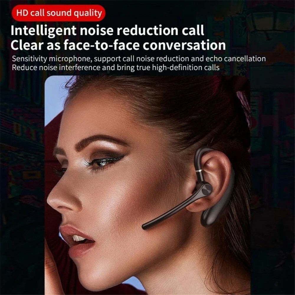 Wireless Earbud Bluetooth Business Earphone Stereo Sound Microphone Speaker