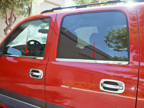 For 1999-2006 Chevy Silverado / GMC Sierra Crew Cab Stainless Window Sill Trims