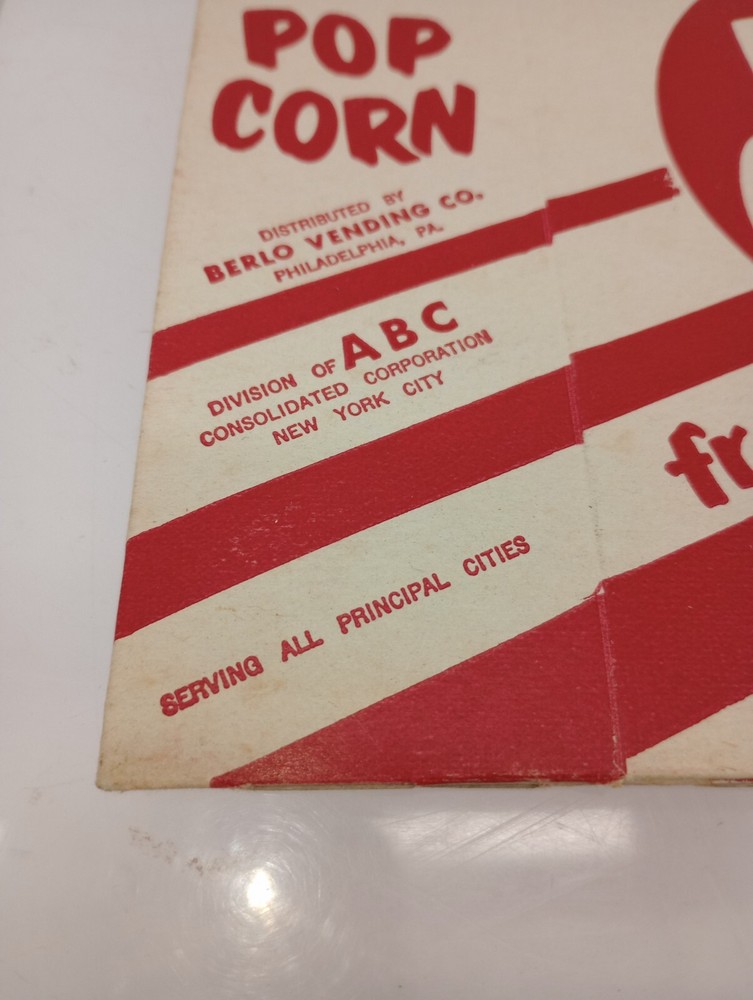 Vintage "Dee-Lish Pop Corn" Popcorn Box Unused
