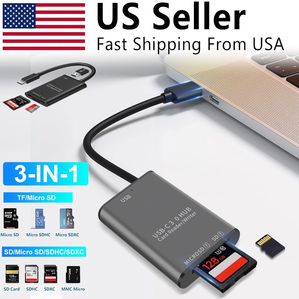 USB C to SD Card Reader Writer OTG Adapter USB 3.0 Micro SD Memory Card Reader