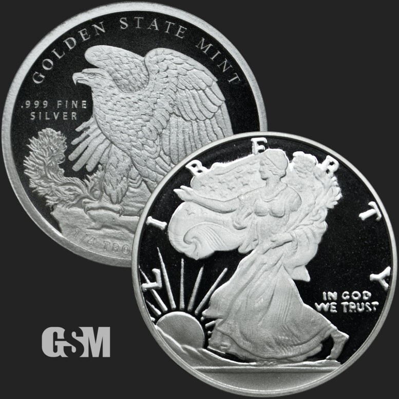 1 - 1/4 oz .999 FINE Silver Round - Walking Liberty Design GSM - BU - PRESALE
