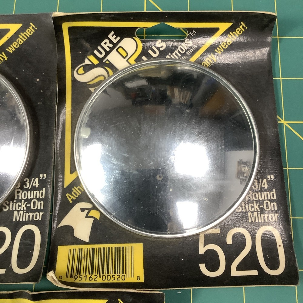 3 New Sure Plus 520 Round Stick-on Mirrors