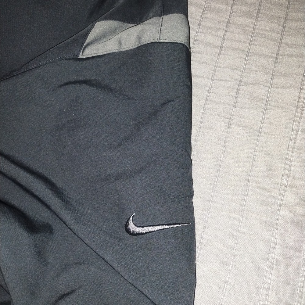 Nike Golf Jacket Men Extra Large Black Solid Full Zip Logo Pockets Golfer XL