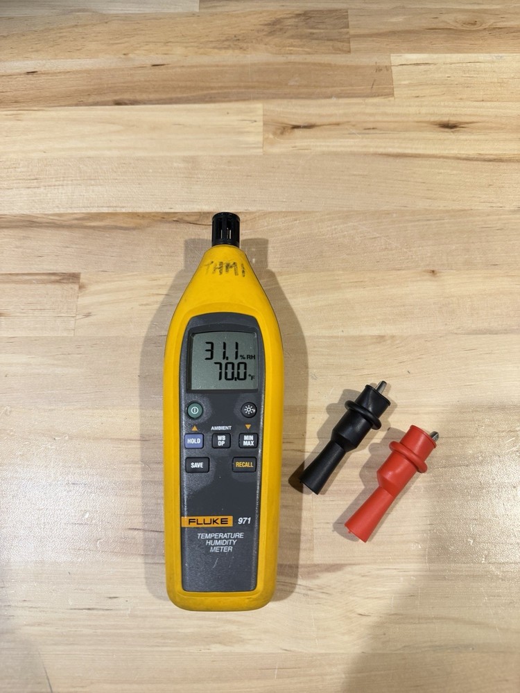 FLUKE 971 TEMPERATURE HUMIDITY METER W/ CLIPS (TESTED) SHIPS FAST