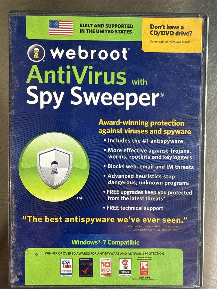 Webroot AntiVirus with Spy Sweeper Vintage Software ElectronicsRecycledCom