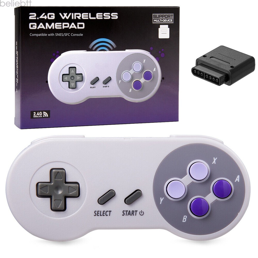 Wireless SNES Controller with Receiver for Super Entertainment System& PC Wins