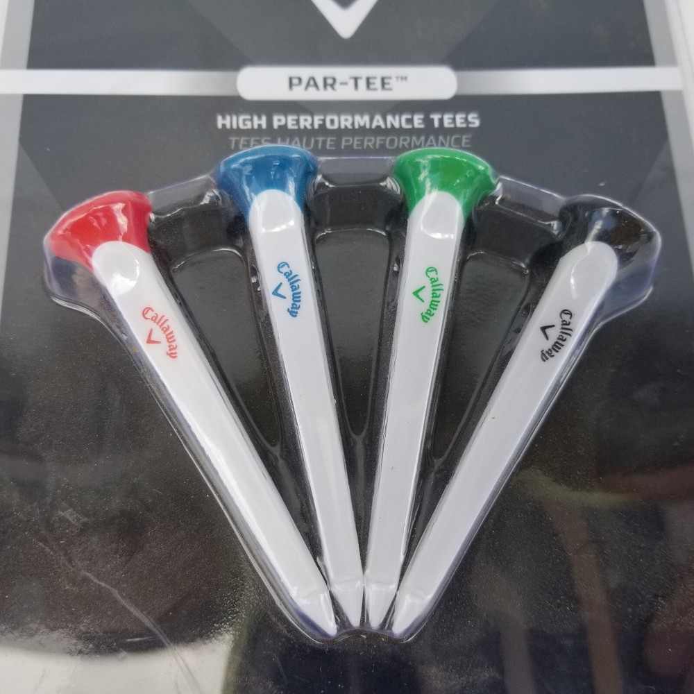 Callaway Par-Tee Plastic Golf Tees, White, 4 Pack