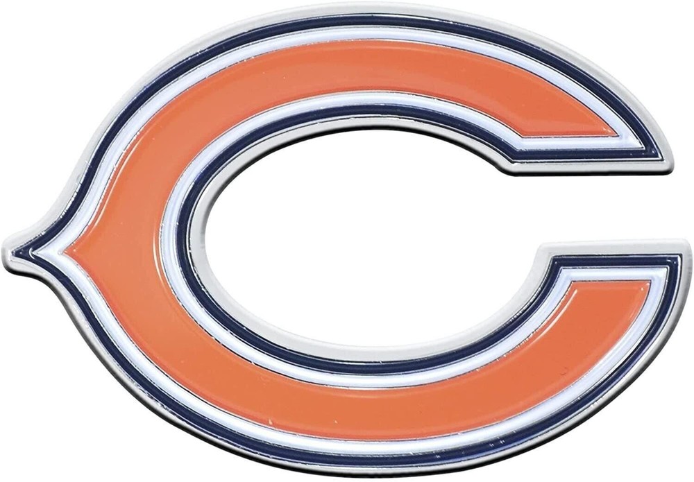 Chicago Bears Premium Solid Metal Raised Auto Emblem, C Logo, Shape Cut,...