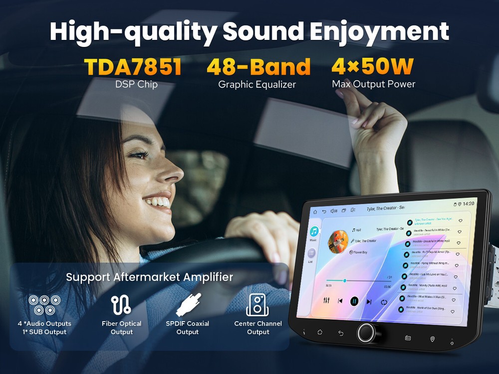 8 Inch Single Din 8+128GB Head Unit Support Backup Camera Wireless Android Auto