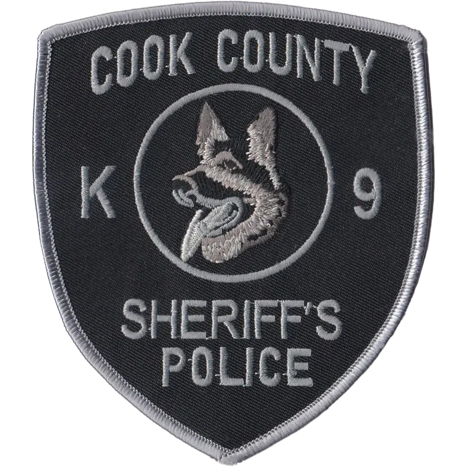 COOK COUNTY SHERIFF'S POLICE SHOULDER PATCH: K-9 Unit (Canine Unit) Subdued