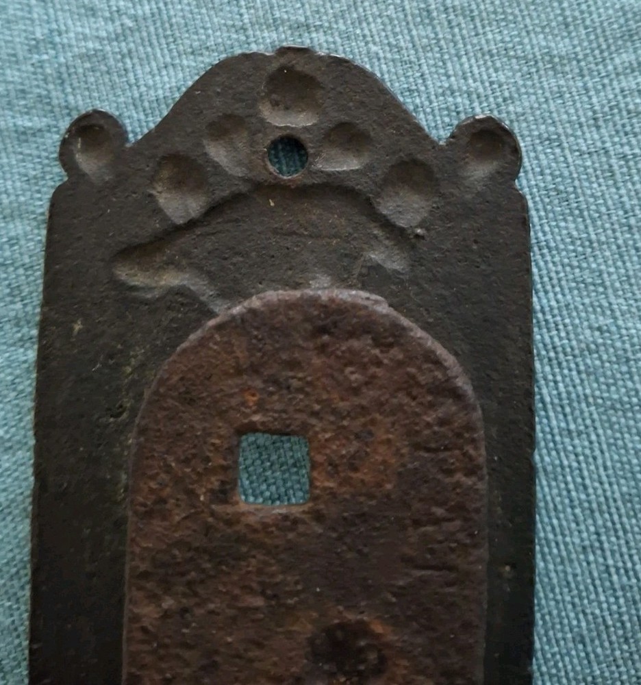Victorian Baldwin Lock Plate & Handle, Ornate Cast Iron