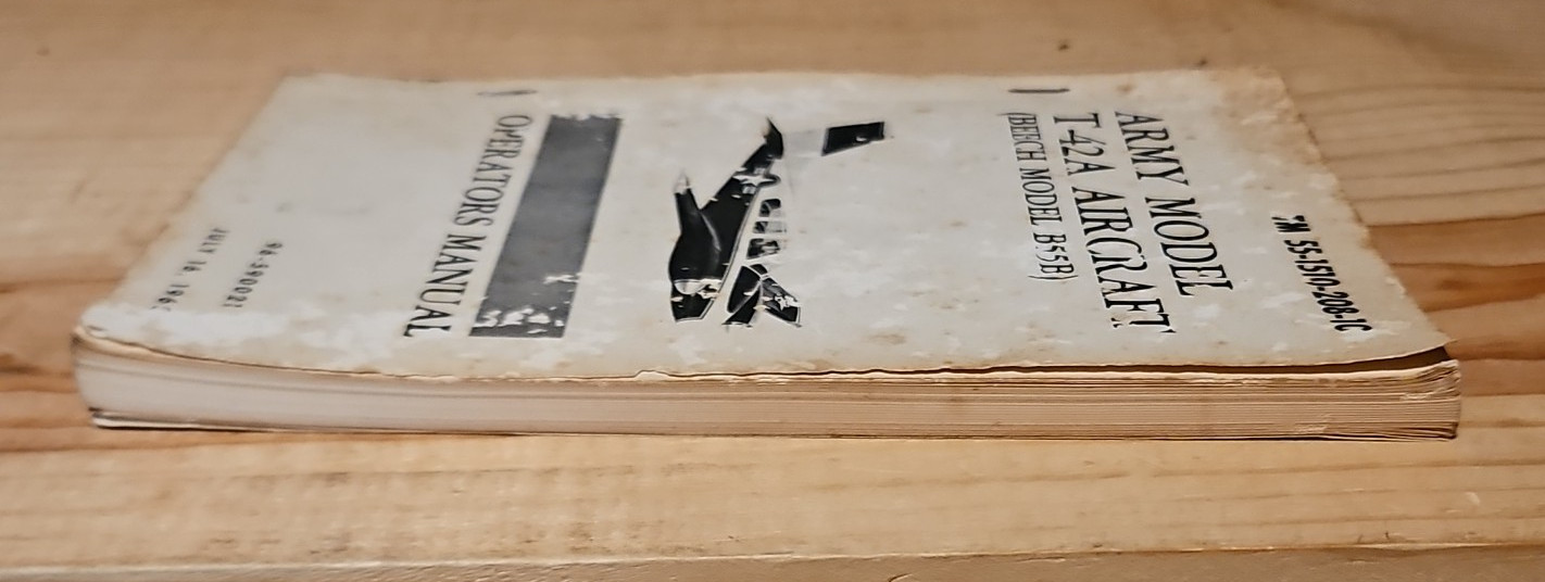 Army Model T-42A Aircraft Operator's Manual Beech B55B 1965