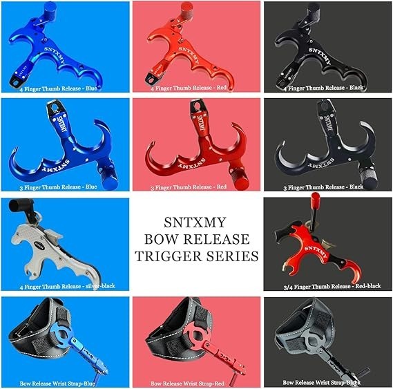 Archery Release Aid, 3/4 Finger Grip Thumb Trigger Caliper, Compound Bow Hunting