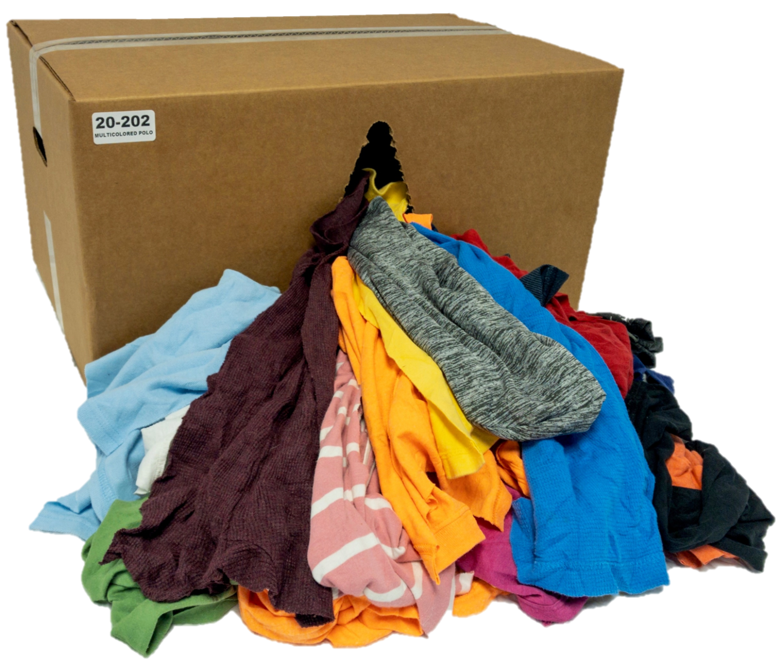Colored Knit Rags 50 LB Box - T-Shirt Wiping Cleaning Cloths