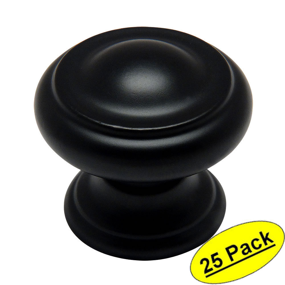 *25 Pack*  Cosmas Cabinet Hardware Flat / Matte Black Knobs #3317FB
