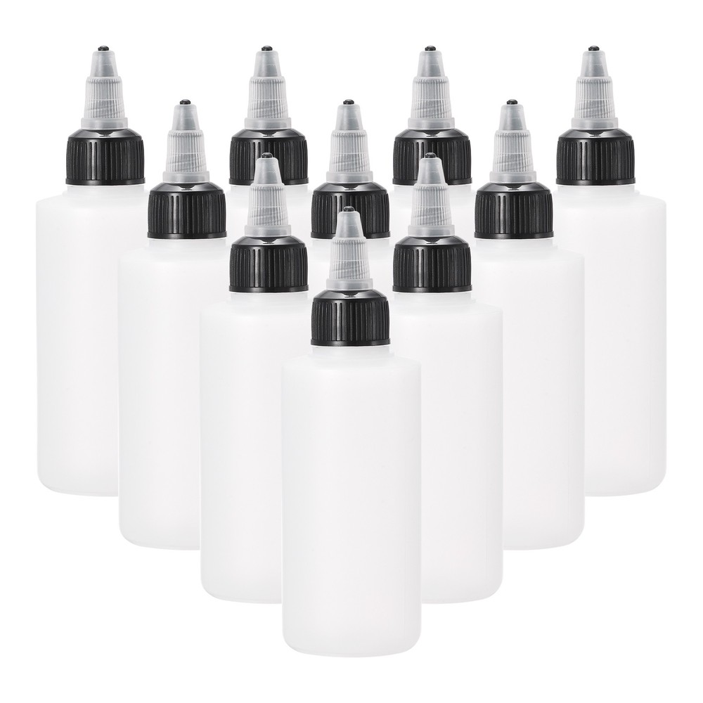 10Pcs Dispensing Bottle,Empty Squeezable Bottle w Twist Top Cap(White,100ml)