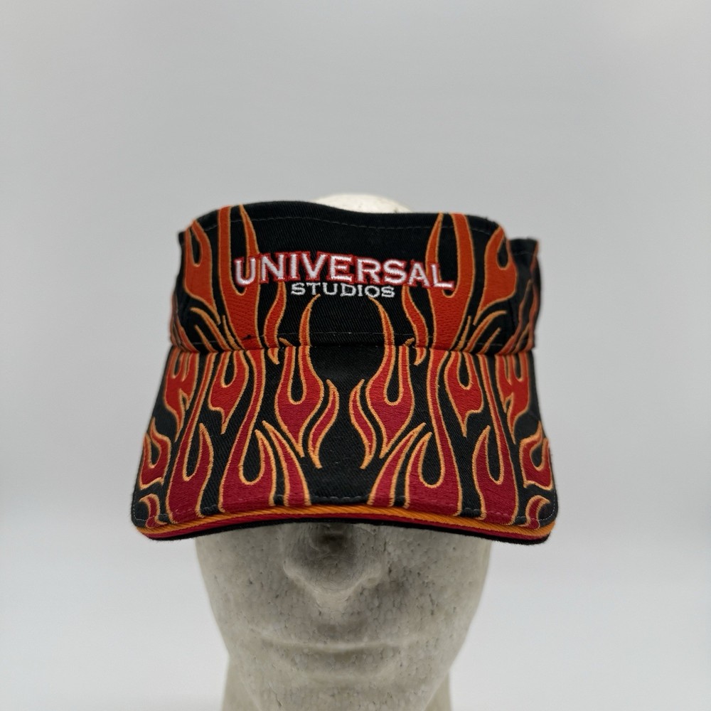 Universal Studios Florida Theme Park Flame Fire Red Yellow Visor Hat