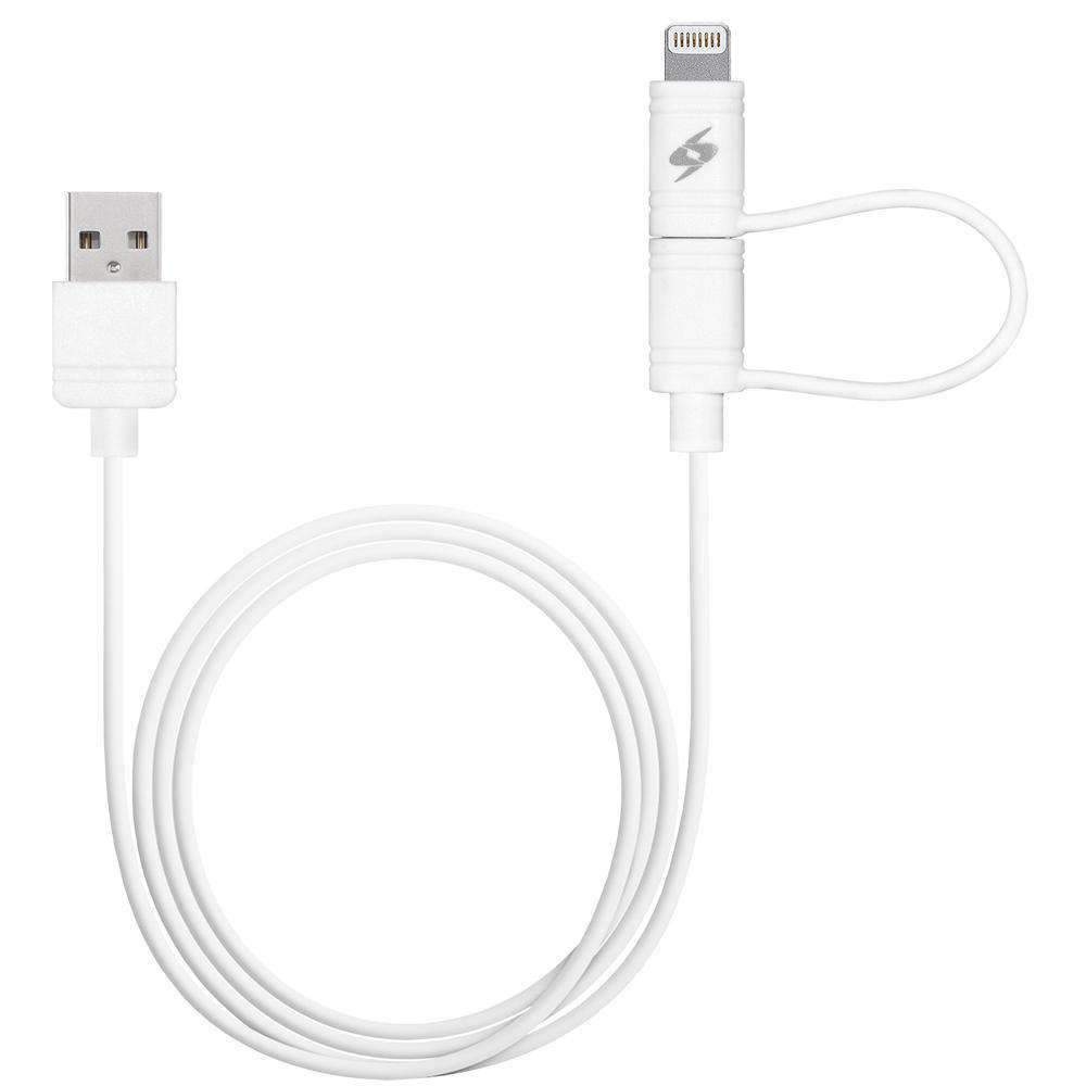 AMZER APPLE MFi CERTIFIED 2-1 SYNC&CHARGE LIGHTNING CABLE WITH MICRO USB 3.2 FT.