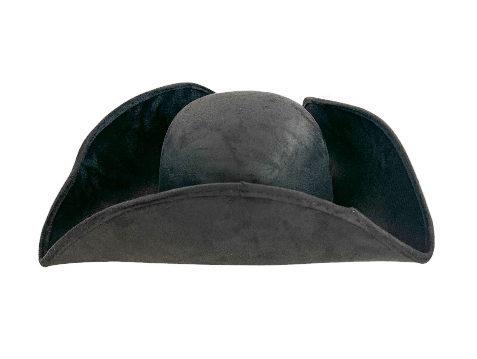 BLACK PREMIUM ADULT BLACK PIRATE TRICORNE TRI-CORNER TRICORN COSTUME HAT