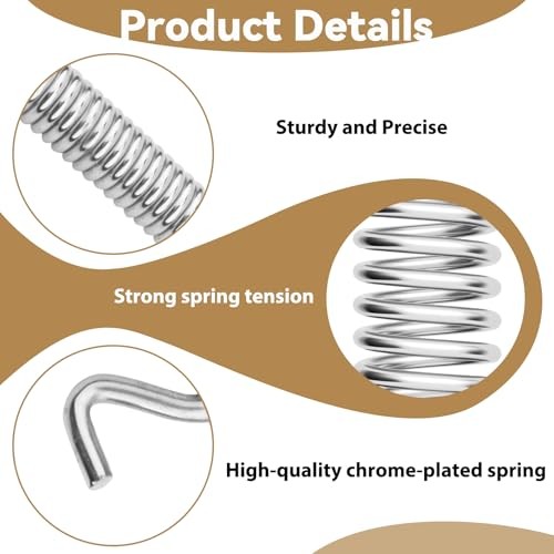 Jiffy Stand Kickstand Spring Replacement - Heavy-Duty 2.5mm Wire Spring - Silver