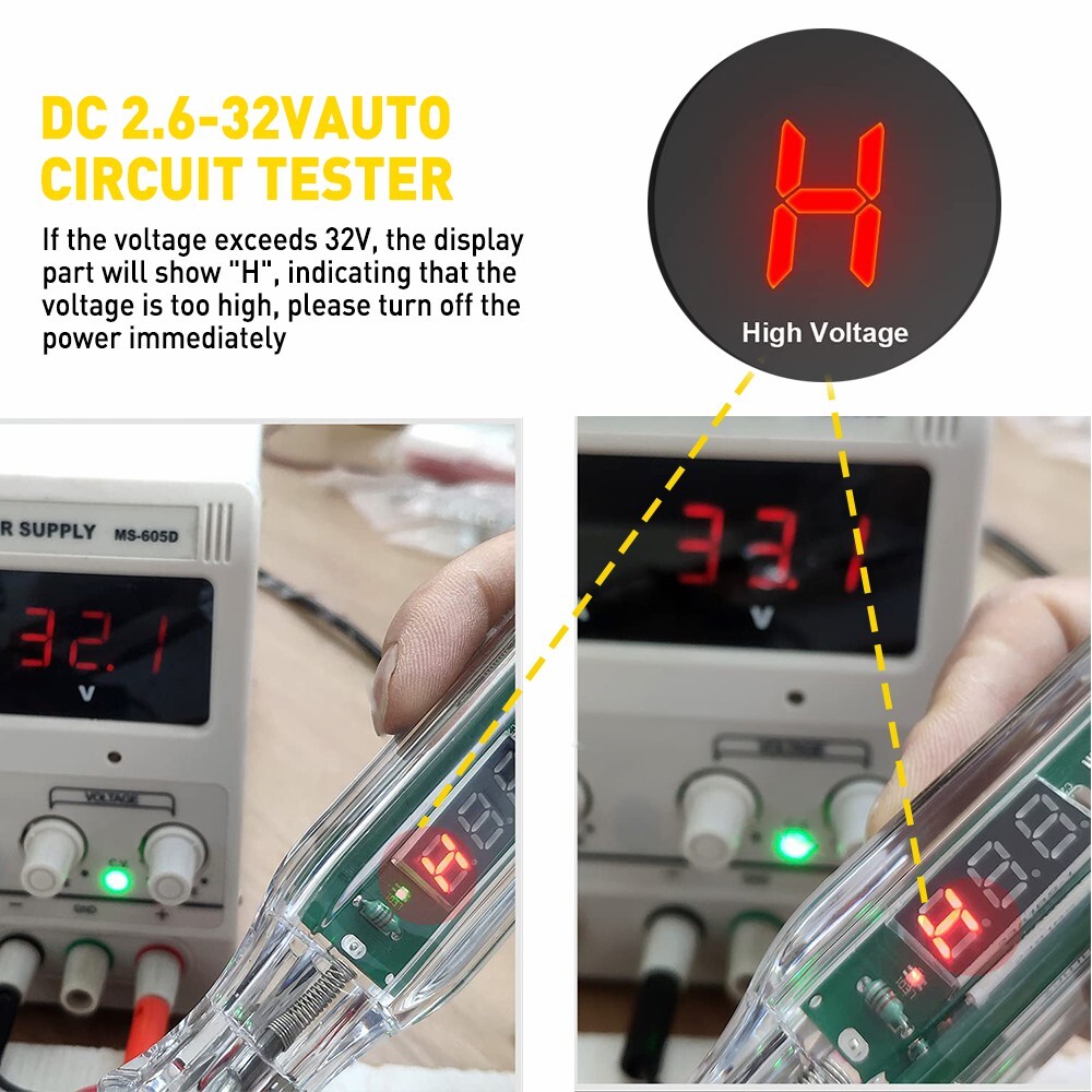 Digital Circuit Multimeter Tester DC Volt Voltage Range Meter Auto LED Handheld