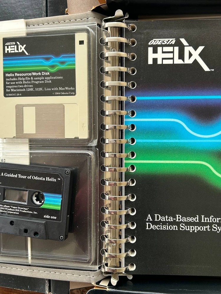 Odesta HELIX software for Apple Macintosh 1984 year. Vintage software