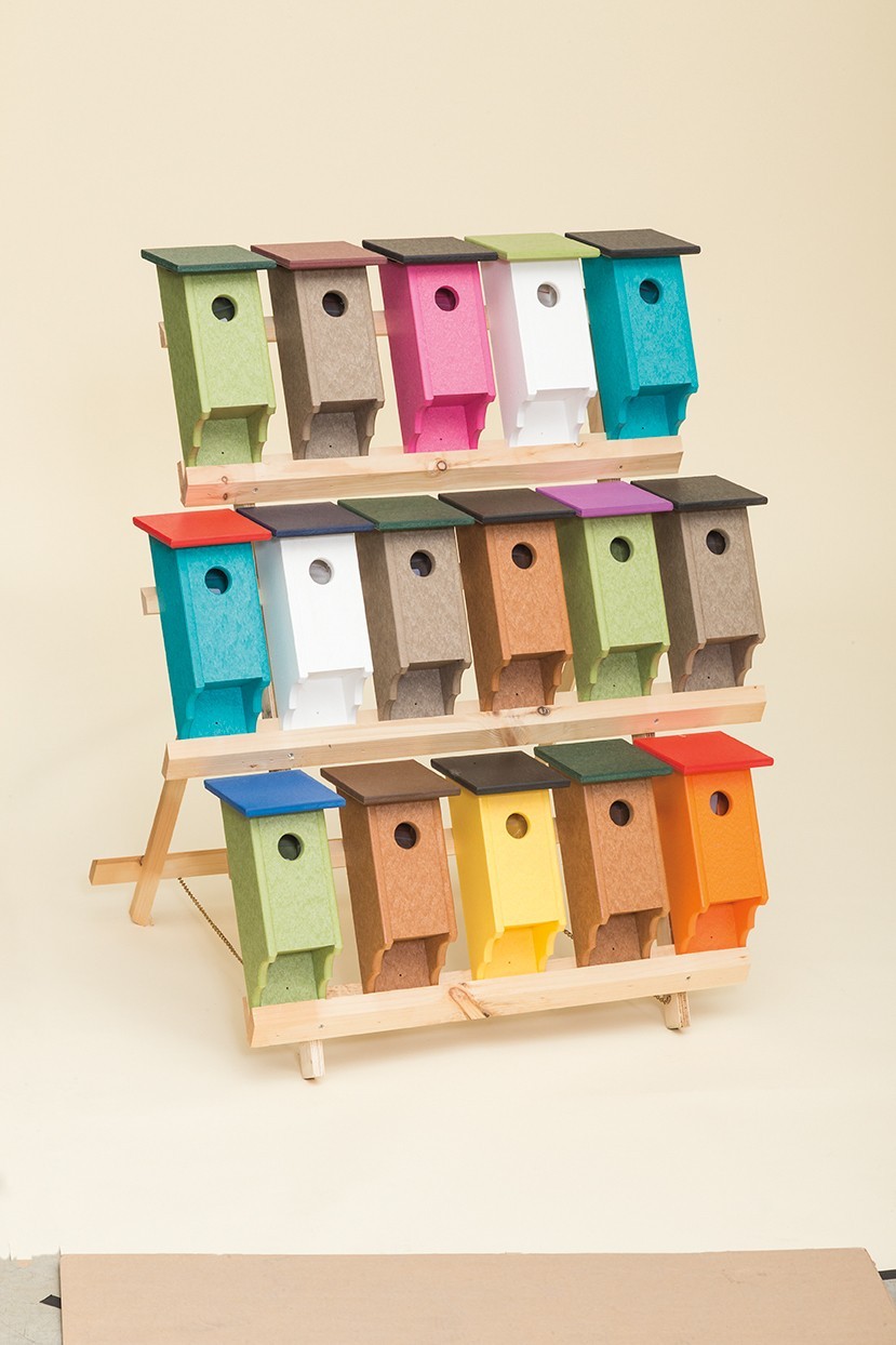 Amish Made Poly Bluebird House /WeatherWood House W/ Green Roof