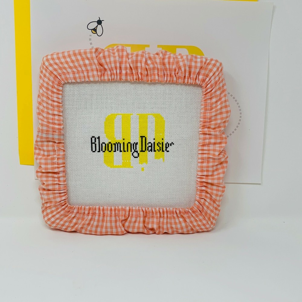 Orange Gingham Grime Guards - Q-Snap Frame-Cross Stitch/Needlecraft