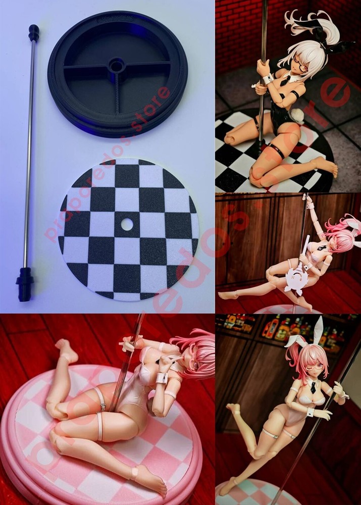 1/12 Scale Pole Dance Strip Bar Platform Stand for 6'' Action Figure Snail Shell