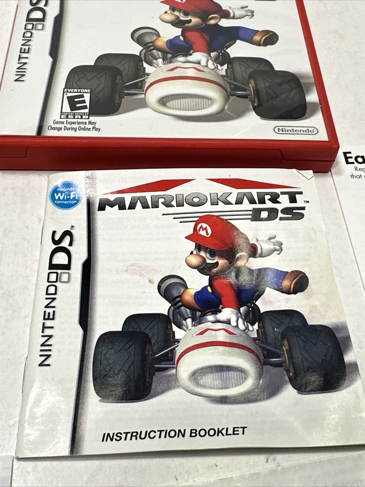 Mario Kart DS Case + Manual Only NO GAME Red Case With ALL INSERTS