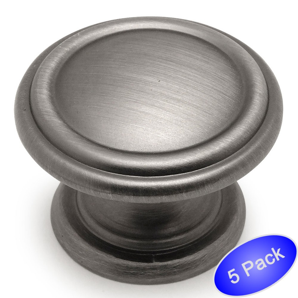 *5 Pack* Cosmas Cabinet Hardware Antique Silver Round Cabinet Knobs #1426AS