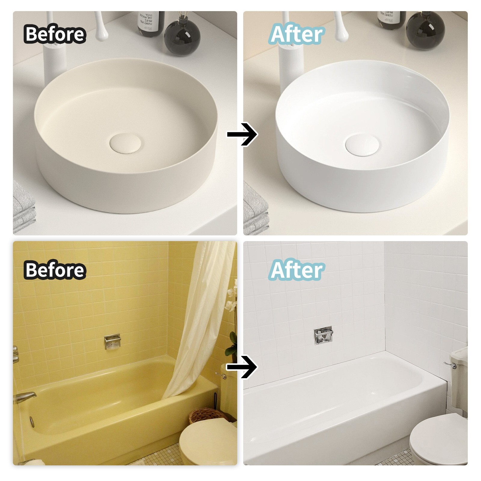 32Oz White Ceramic tub and tile Paint Refinishing Kit Bathtub Bathroom wall Pain