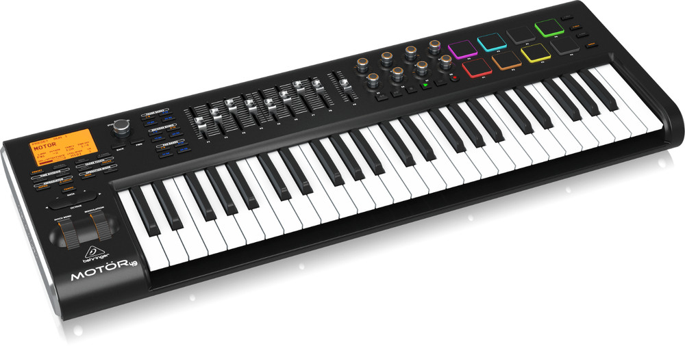 Behringer MOTOR 49 49-Key USB/MIDI Controller Keyboard w/ Touch-Sensitive Pads