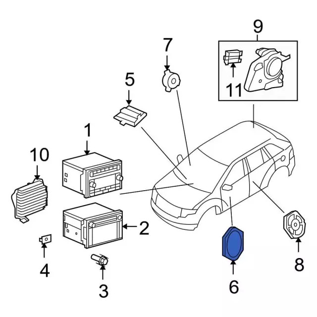 Genuine Ford Front Dr Speaker CH6Z-18808-B