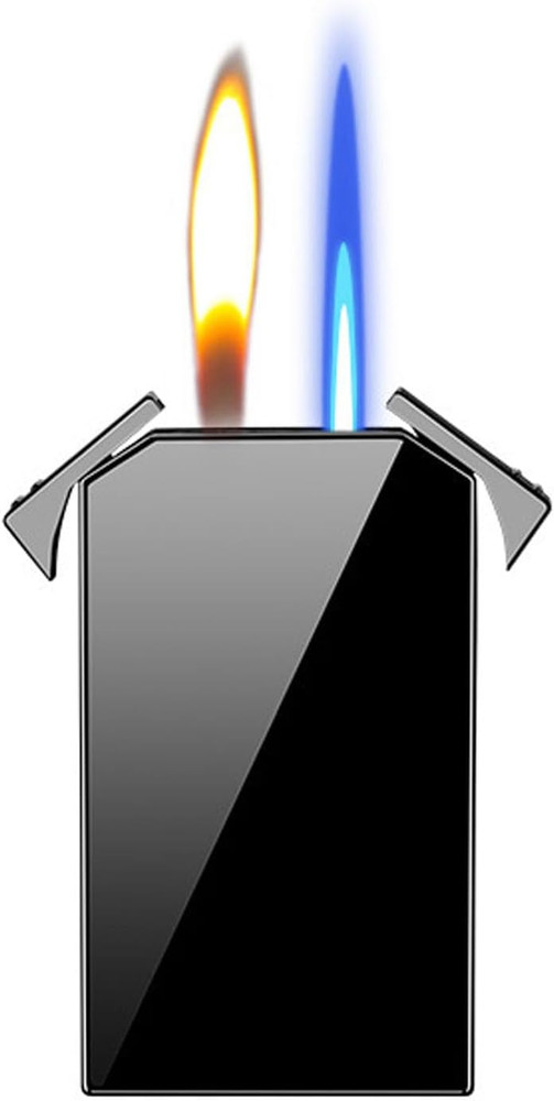 Dual Flame Square Shape Torch Lighter, Switchable Torch Jet & Soft Flame Lighter