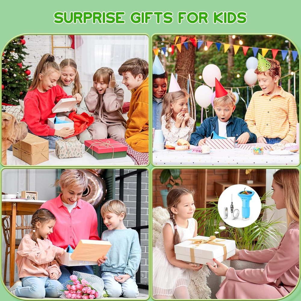 Kids Microscope, Pocket Portable Microscope with 2'' Inch Screen - Blue