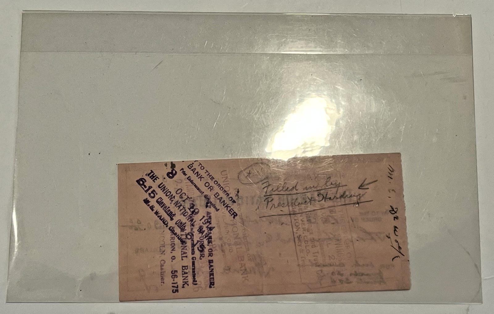 SO RARE! Authenticated Florence HARDING Original Signed Autograph Check 1914