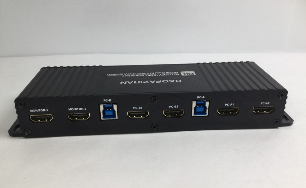 Kvm Switch 2 Monitors 2 Computers Hdmi Edid 4k 144hz Hotkey Switching
