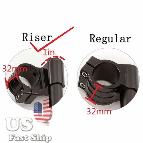 36mm Riser Motorcycle Universal Clip On Ons Fork Clamp Handle Bar Handlebars US
