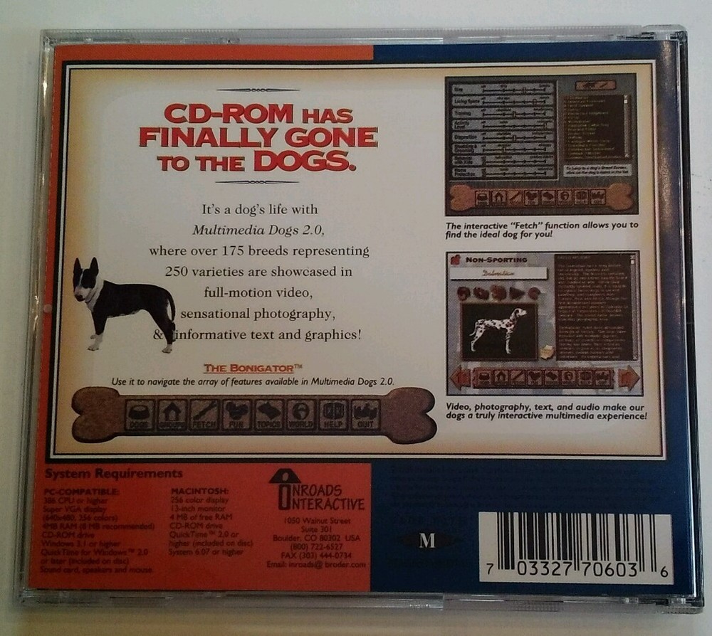 Multimedia Dogs 2.0 (PC-CD, 1997) for Win/Mac RARE VHTF Retro Tech