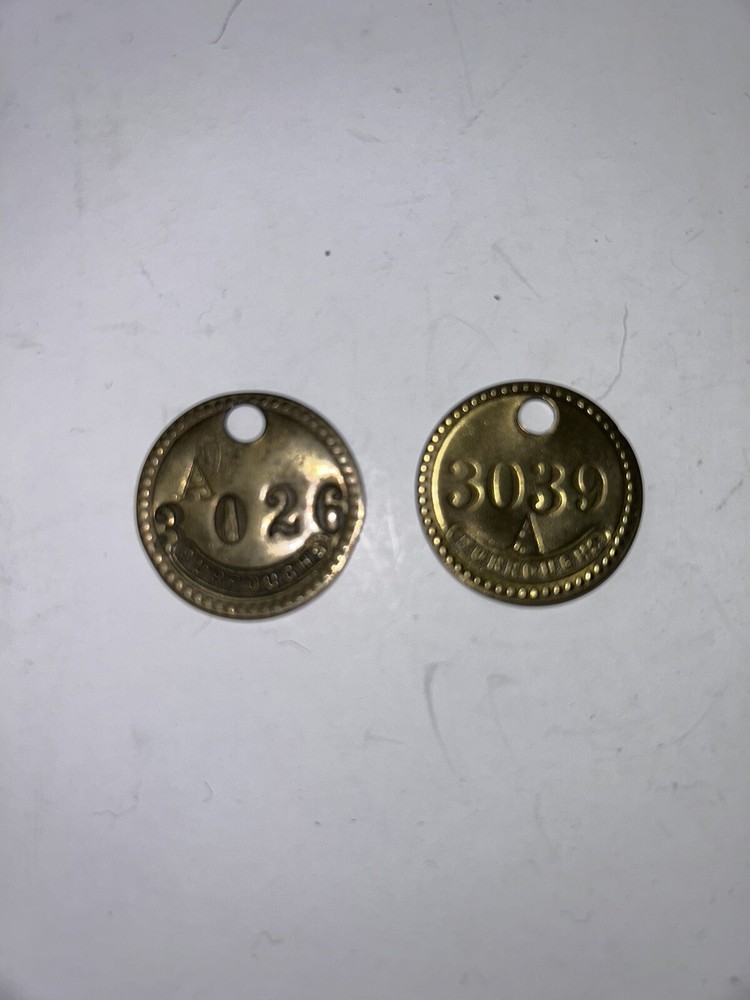 Vintage Burroughs Tool Brass Tool Check Tags