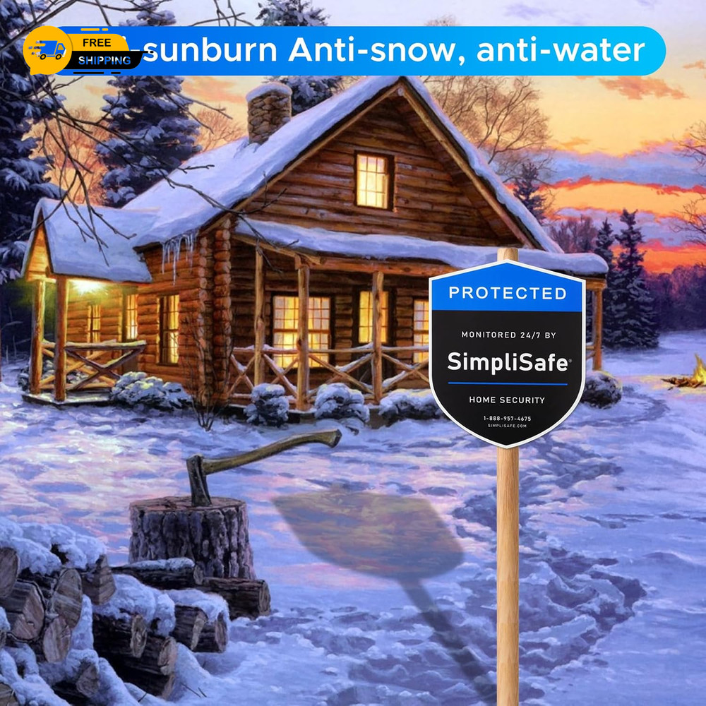3PCS Yard Sign Compatible for Simplisafe Home Security System,And 3PCS Door/Wind