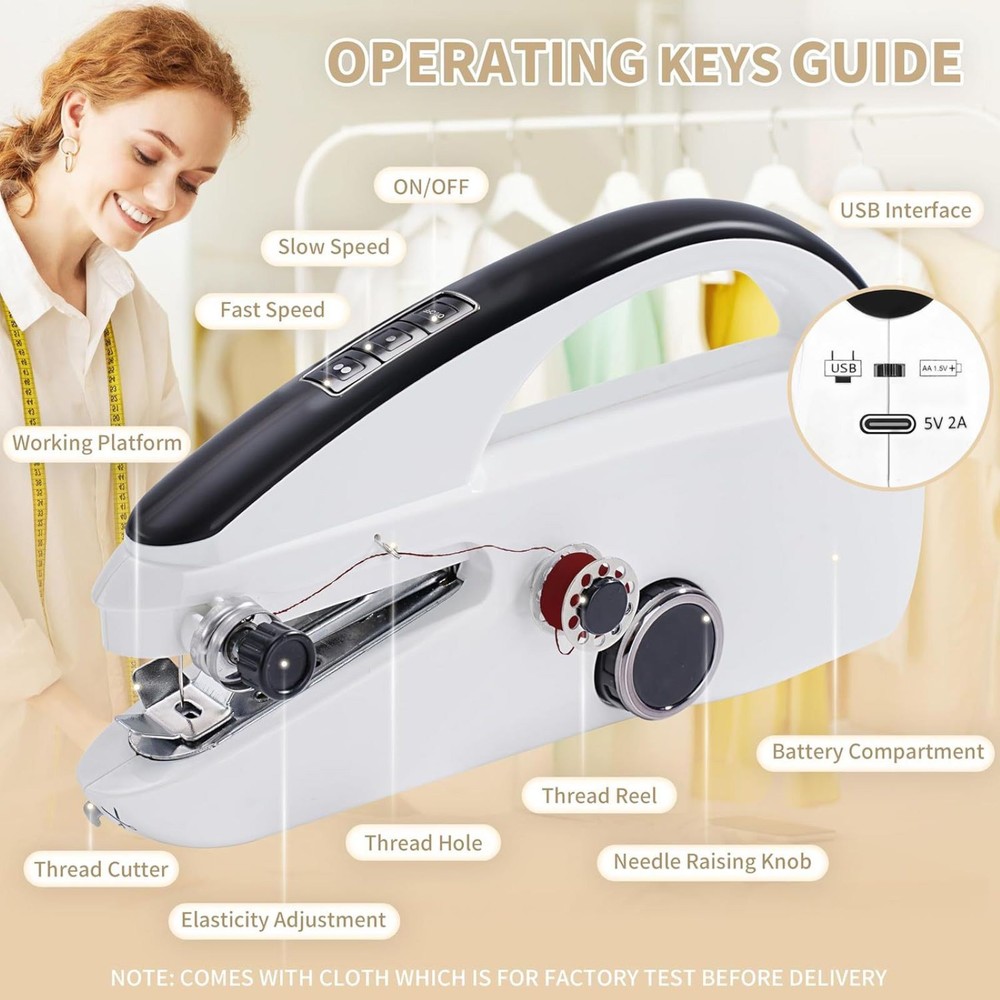 Practical Sewing Machine W/Complete Accessory Versatile Fabric Compatibility