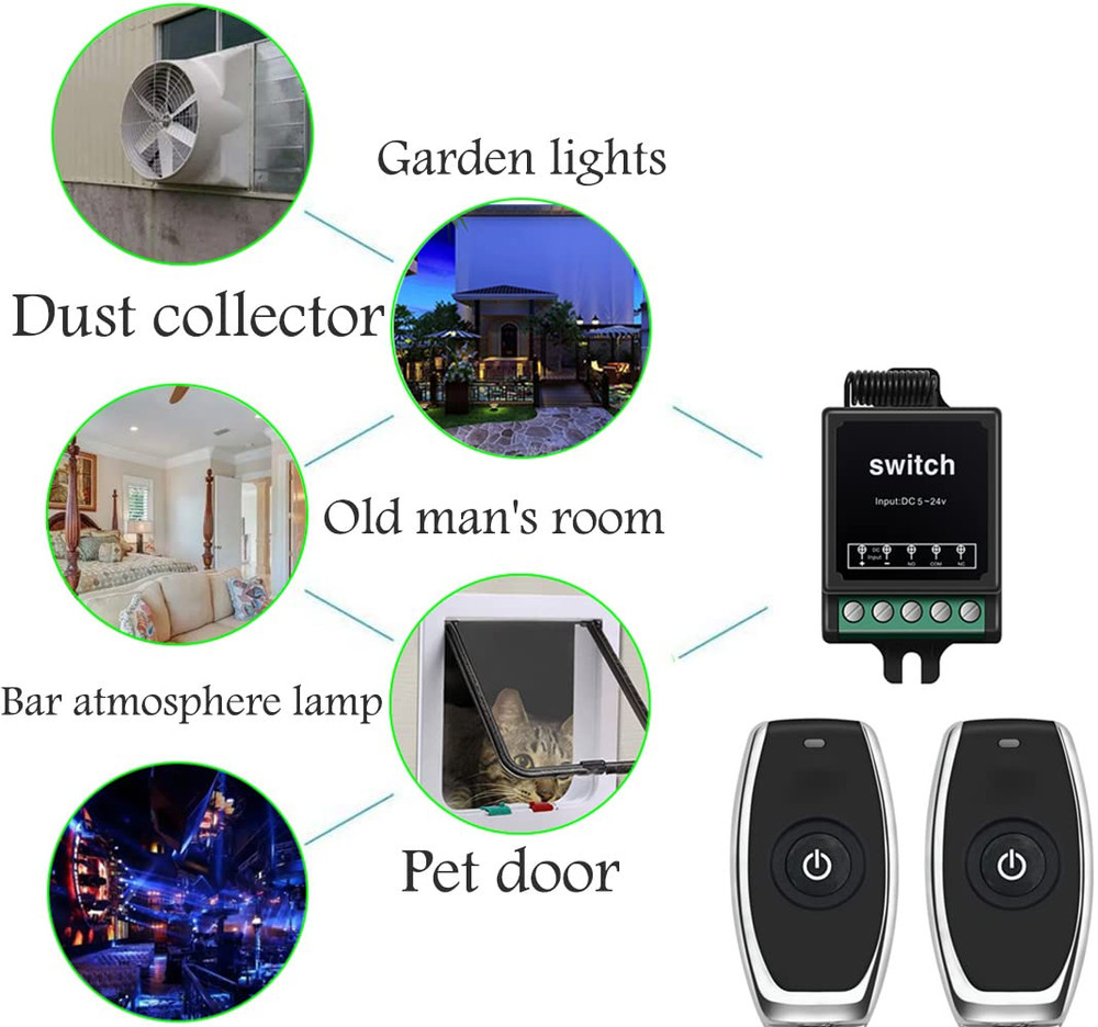 DC12V Remote Control Switch,10A Relay Mini Wireless Switch,Dry Contact Relay Rem