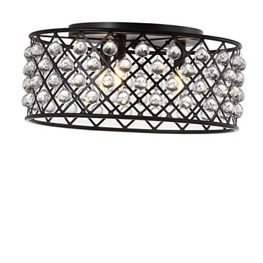 JYL9024A Gabrielle 19" Metal/Crystal LED Flush Mount Ceiling Light