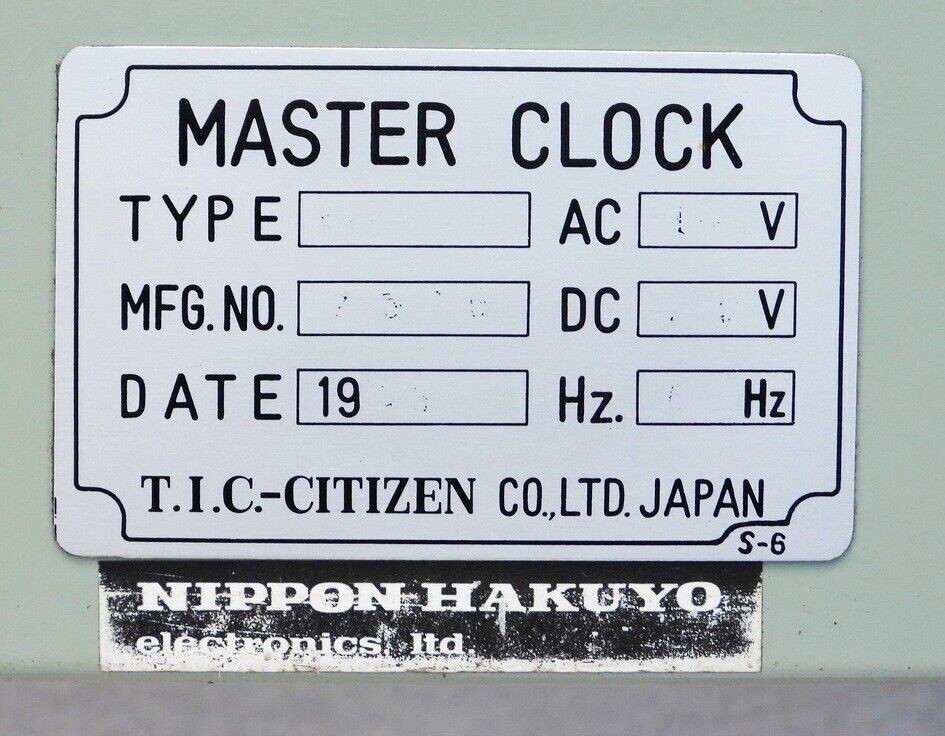 TIC CITIZEN JAPAN TYPE TXS SHIPS MARINE NAVIGATION MASTER CLOCK DECK WATCH