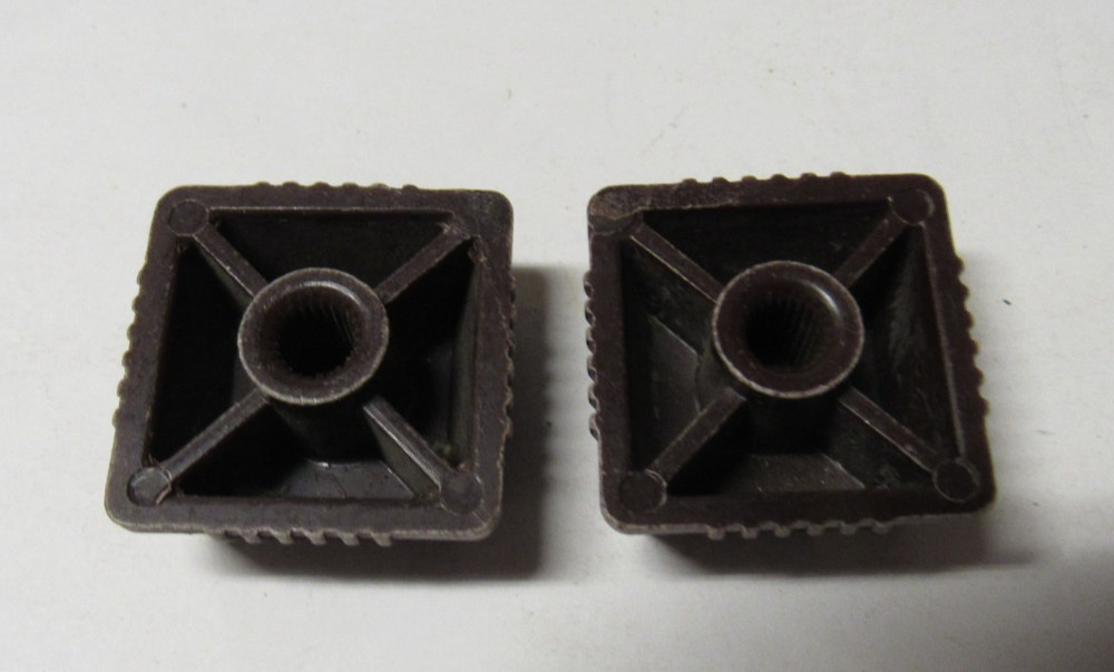 Brown & Gold Square Radio Knobs c 1950's
